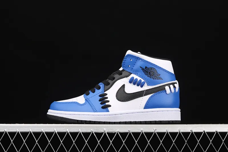 All categories Air Jordan Jordan series basketball shoes Air Jordan 1 Mid Air Jordan 1 Mid SE "Game Royal" AJ1 Joe 1 China White and Blue Deconstruction CV0152-401